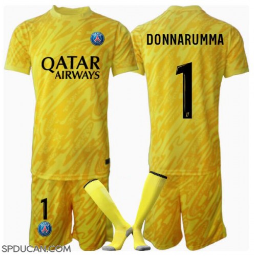 Dječji Nogometni Dres Paris Saint-Germain Gianluigi Donnarumma #1 Golmanski Rezervni 2024-25 Kratak Rukav (+ Kratke hlače)